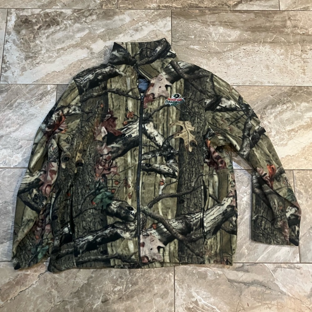 Vintage mossy oak camo full zip fleece jacket Size XXL